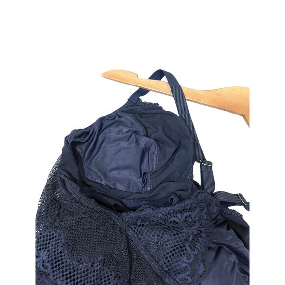 Bravissimo Navy Blue Baby Doll Style Tank Top Lace Detail Womens Size 38D - Picture 8 of 10